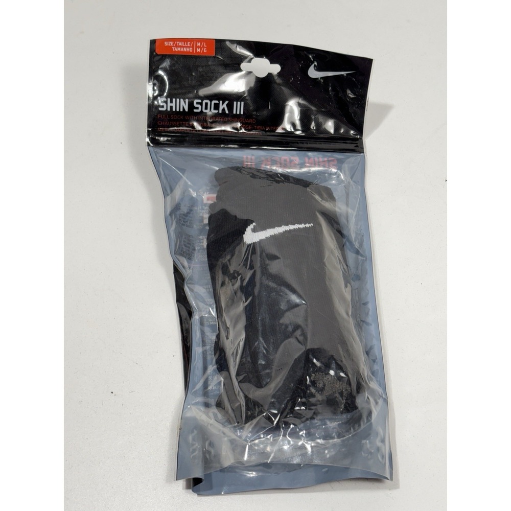 NIKE YOUTH UNISEX SHIN SOCK SLEEVE MEDIUM/LARGE, BLACK PKG